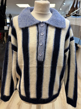 Load image into Gallery viewer, 1.           Soft Knit Vertical Striped Jumper-Navy/Cream
