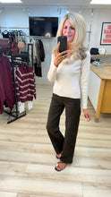 Load image into Gallery viewer, 1.          Ruffle Neck Ribbed Knit Jumper-Beige
