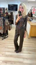 Load image into Gallery viewer, 1.     Wide Leg Front Seam Jogger-Chocolate
