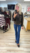 Load image into Gallery viewer, 1.                  Boucle Military Style Jacket-Chocolate
