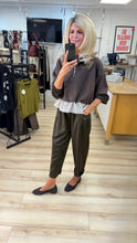 Load image into Gallery viewer, 1.                Gingham Hem Sweatshirt-Chocolate

