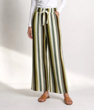 Load image into Gallery viewer, 1.                       Striped Pull On Trousers-Choc/Green/Ecru
