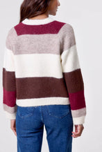 Load image into Gallery viewer, 1.                   Flower Button Striped Knit Cardigan-Multi
