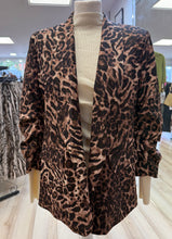 Load image into Gallery viewer, 1.   Leopard Ruched Sleeve Blazer
