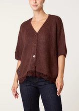 Load image into Gallery viewer, 1.          Lace Trim Soft Knit Cardigan-Chocolate
