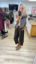 Load image into Gallery viewer, 1.          Striped Knit Waistcoat-Chocolate
