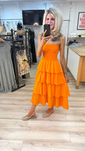 Load image into Gallery viewer, 1.                 Bandeau Tiered Dress-Orange
