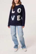 Load image into Gallery viewer, 1.  Soft Knit LOVE Jumper-Navy
