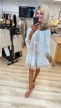 Load image into Gallery viewer, 1.   Boho Embroidered Tassel Smock Dress-White/Beige
