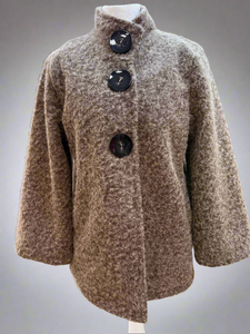 1.Brushed Button Swing Jacket-Mocha