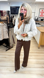 1.Faux Fur Lined Jacket-Beige