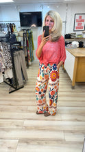 Load image into Gallery viewer, 1.      Floral Trousers-Orange/Multi
