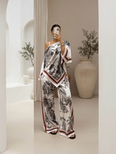 Load image into Gallery viewer, 1.                    Jungle Print 2 Piece Co Ord-White/Black/Multi
