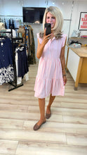 Load image into Gallery viewer, 1.             Striped Smock Dress-Pink/White
