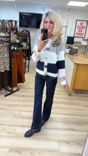 Load image into Gallery viewer, 1.                Colour Block Flower Button Cardigan-Multi
