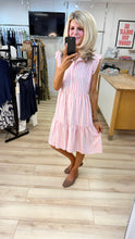 Load image into Gallery viewer, 1.             Striped Smock Dress-Pink/White
