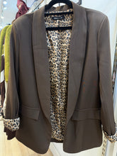 Load image into Gallery viewer, 1.                      Leopard Lined Blazer-Chocolate
