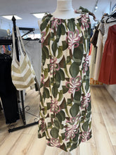 Load image into Gallery viewer, 1.     Floral Ruffle Neck Dress-Green/Multi
