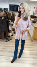 Load image into Gallery viewer, 1.   Cable Knit Oversize Polo-Pink
