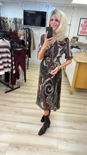 Load image into Gallery viewer, 1.                      Pleated Belted Midi Dress-Chocolate
