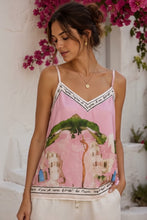 Load image into Gallery viewer, 1.                       Satin Landscape Camisole-Pink
