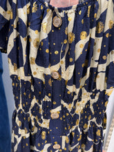 Load image into Gallery viewer, 1.       Bardot Midi Dress-Navy/Gold Flecks
