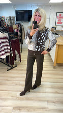 Load image into Gallery viewer, 1.                   Zip Up Soft Knit Deer Print Cardigan
