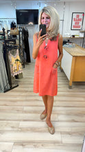 Load image into Gallery viewer, 1.             Linen Button Dress-Coral
