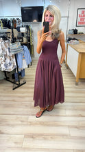 Load image into Gallery viewer, 1.                        Spaghetti Strap Midi Dress-Wine
