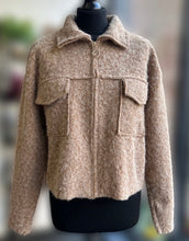 Load image into Gallery viewer, 1.  Wool Blend Zip Up Jacket-Latte
