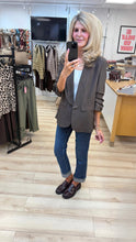 Load image into Gallery viewer, 1.                            Ruched Sleeve Blazer-Chocolate
