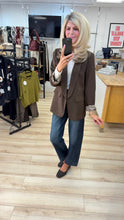 Load image into Gallery viewer, 1.                      Leopard Lined Blazer-Chocolate
