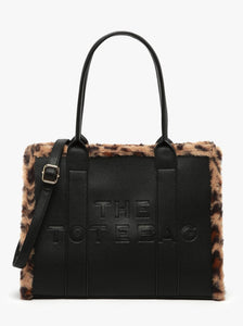 1.    The Tote Bag-Black/Leopard Trim