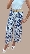 Load image into Gallery viewer, 1.  Leaf Print Trousers-Blue/White
