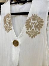 Load image into Gallery viewer, 1.                        Gold Embroidered Dress-White/Gold
