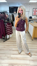 Load image into Gallery viewer, 1.          Wide Leg Front Seam Jogger-Ecru
