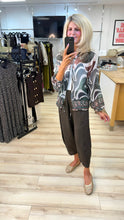 Load image into Gallery viewer, 1.                   Lightweight Abstract Print Bomber Jacket-Green/Chocolate
