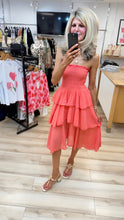 Load image into Gallery viewer, 1.Ra-Ra Bandeau Midi Dress-Coral
