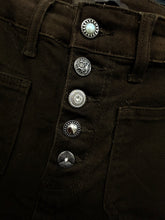 Load image into Gallery viewer, 1.          Button Front Stretch Jeans-Chocolate

