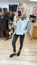 Load image into Gallery viewer, 1.  Leopard Panels Sweatshirt-Cream
