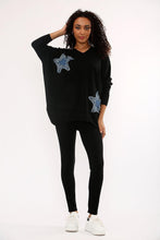 Load image into Gallery viewer, 1.   Denim Star 2 Piece Soft Knit Co-Ord-Black
