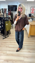 Load image into Gallery viewer, 1.          Lace Trim Soft Knit Cardigan-Chocolate
