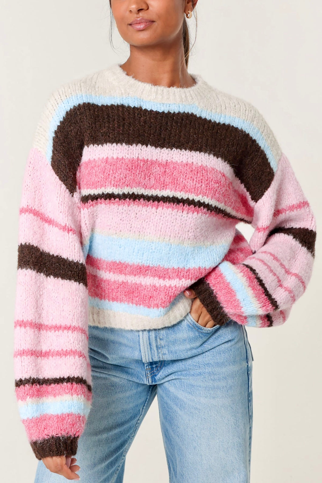 1.                    Striped Jumper-Pink Multi