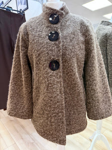 1.Brushed Button Swing Jacket-Mocha