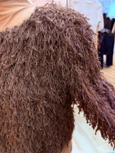 Load image into Gallery viewer, 1.             Tinsel Yarn Sparkle Top-Chocolate
