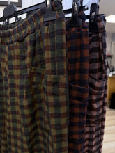 Load image into Gallery viewer, 1.                    Check Tulip Hem Trousers-Khaki/Brown
