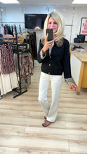 Load image into Gallery viewer, 1.  Leopard Trim Premium Knit Cardigan-Black
