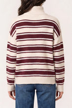 Load image into Gallery viewer, 1.                   Super Soft Knit Striped Jumper-Burgundy/Off White
