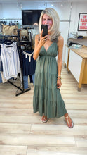 Load image into Gallery viewer, 1.              Plunge Cami Maxi Dress-Khaki
