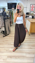 Load image into Gallery viewer, 1.        Button Balloon Pants-Chocolate
